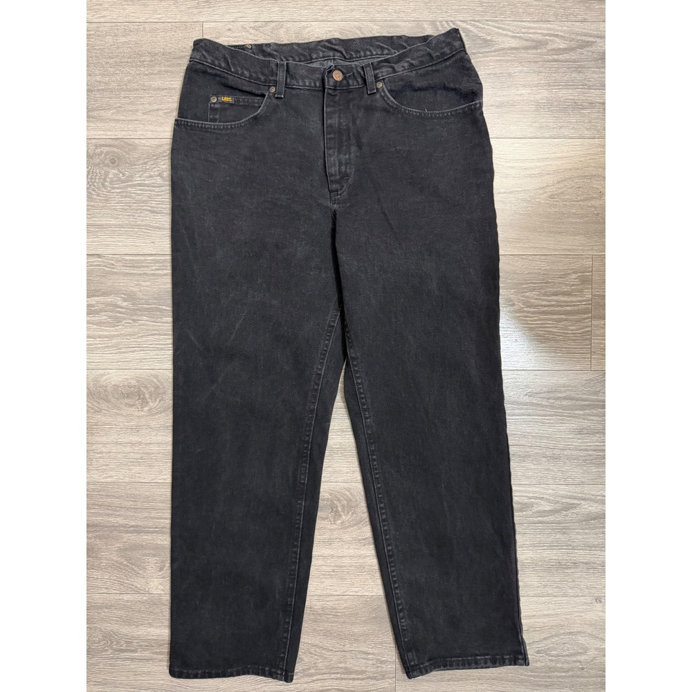 Vintage 90s Mr. Lee Black Denim Jeans 36X30 Men Straight Leg Cotton Z421-015